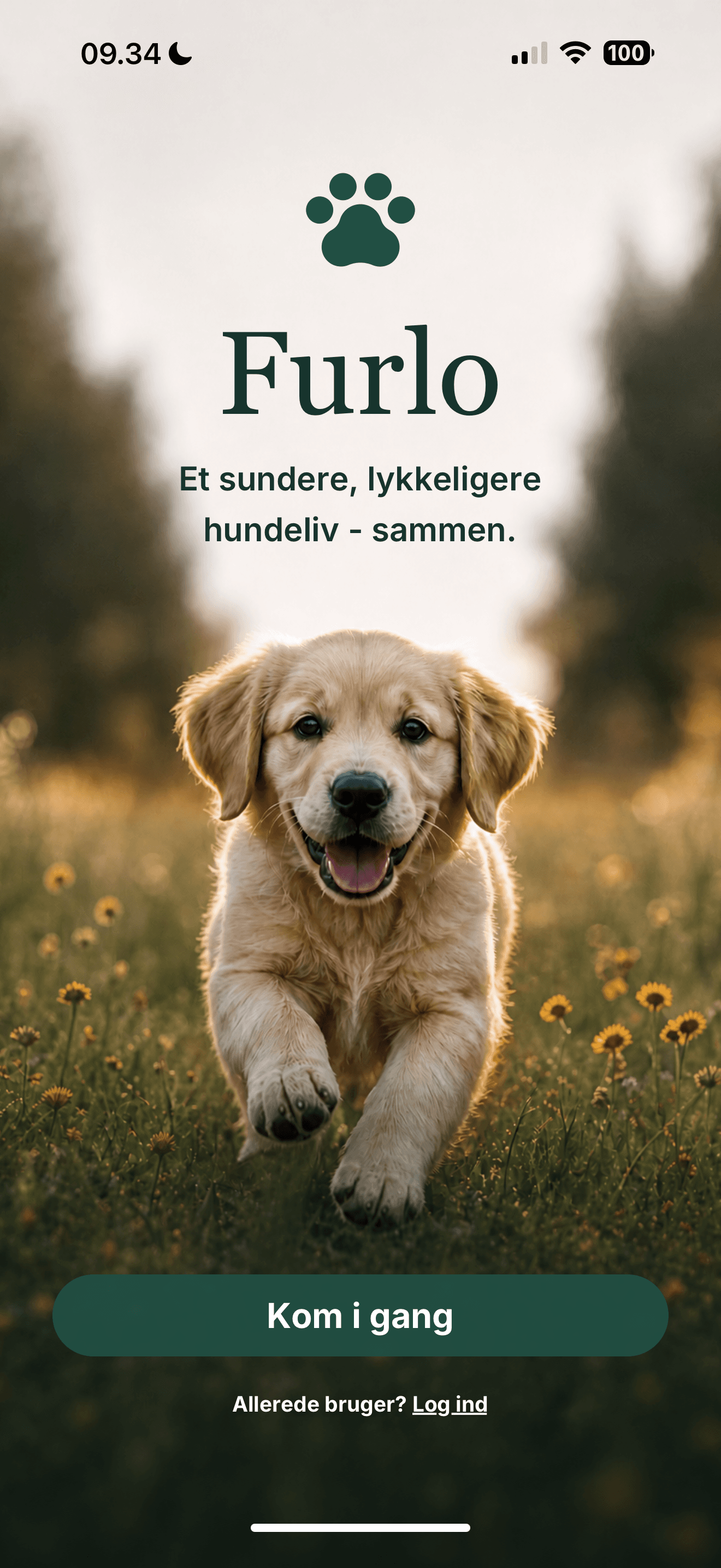 Furlo velkomstskærm